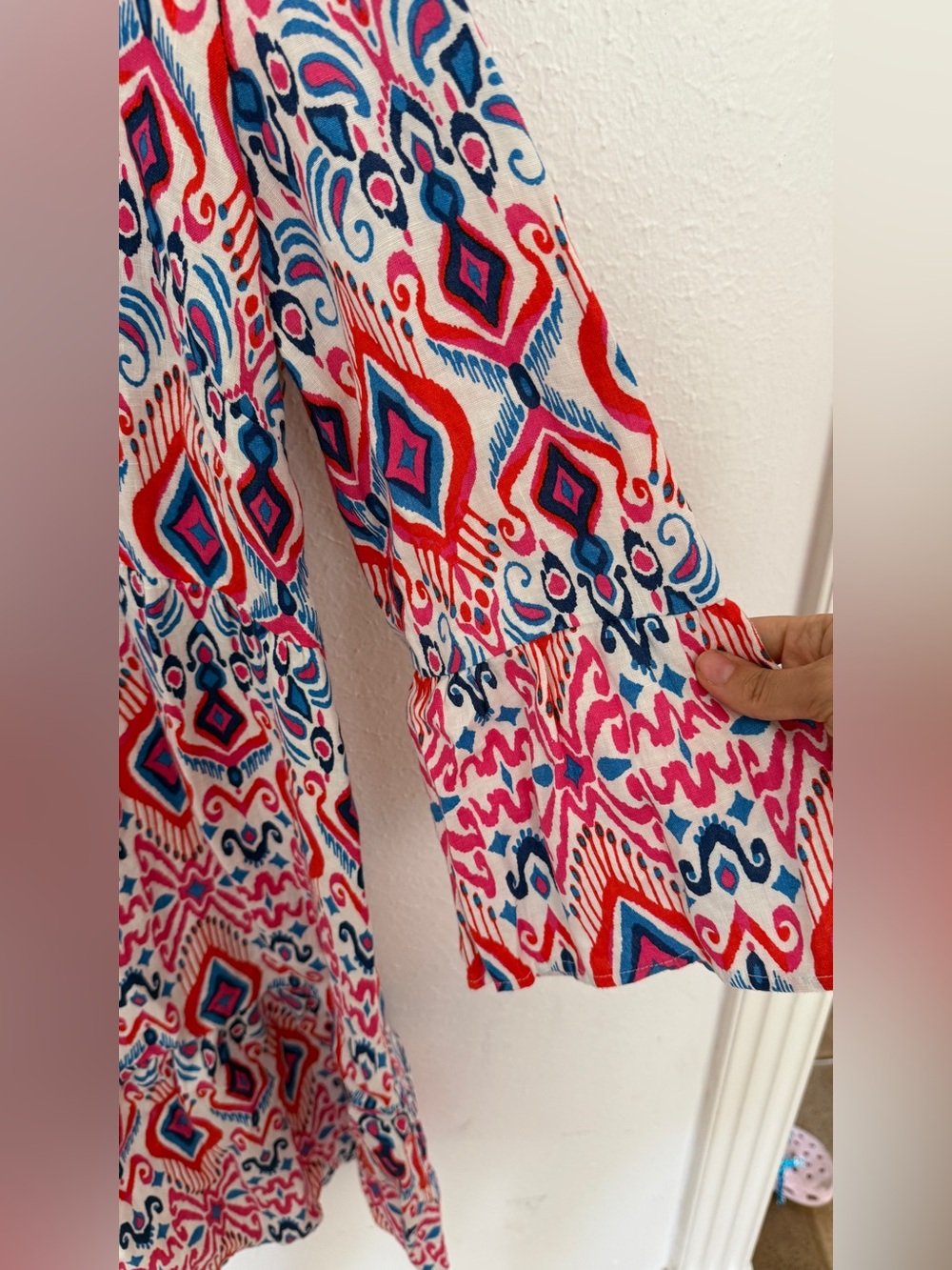 Boden Relaxed Linen Tiered V-Neck Dress - Picture 5 of 9